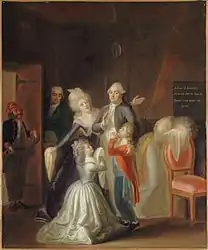 Les adieux de Louis XVI à sa famille, par Jean-Jacques Hauer.