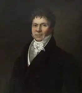 Jean-Louis van Dievoet (1777-1854), secrétaire du Parquet de la Cour de Cassation à Bruxelles, époux de Jeanne Wittouck, fils de Jean-Baptiste van Dievoet et d'Anne-Marie Lambrechts (portrait par Ignace Brice, 1826).