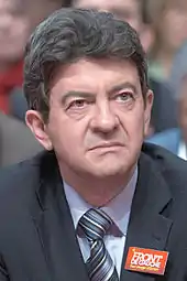 Jean-Luc Mélenchon, lors d'un meeting du Front de gauche, en mars 2009.