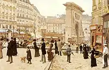 La porte Saint-Denis vers 1875.