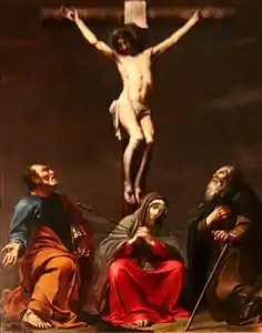 Le Christ en croix avec la Vierge, saint Pierre et saint Antoine, cathédrale Saint-Sauveur d'Aix-en-Provence.
