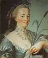 Portrait de la comtesse Prascovie Alexandrovna Bruce (1729-1785), née Roumiantseva, sœur de Pierre Roumiantsev et épouse du comte Jacob Bruce, gouverneur de Saint-Pétersbourg, figurant le printemps