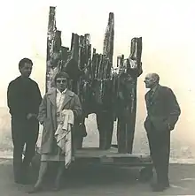 Jean Vincent de Crozals, Jean Dubuffet (à droite) et son épouse à Gaudissart en 1964