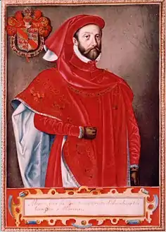 Jean de Ligne (1525 † 1568), baron de Barbançon, comte d'Arenberg.