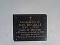 Plaque commémorative Jean Bucaille, laboureur.