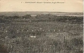 Le cimetière militaire provisoire vers 1920.