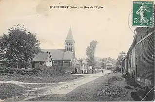 La rue de l'Église avant la guerre 1914-1918.