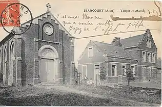 L'ancien temple détruit par les Allemands en 1917.