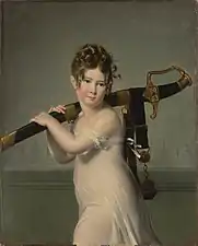 Jeune fille tenant le sabre de son père (anciennement Portrait de Madame Villot, née Barbier), 1816, huile sur toile, localisation inconnue.