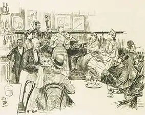 Le Café Volpini à l'Exposition universelle (1889), dessin, localisation inconnue.