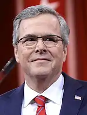 Jeb Bush, gouverneur de la Floride de 1999 à 2007. Il se déclare candidat le 15 juin 2015 et se retire le 20 février 2016.