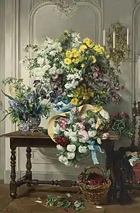 Nature morte avec des fleurs (vers 1890), Jenny Villebesseyx.