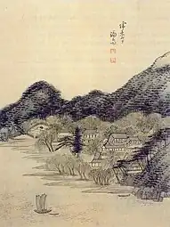 Jeong Seon (1676-1759), Hameau au pied du Deokyangsan. Encre sur papier