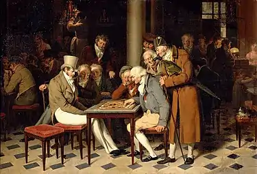 La partie de dames au café Lamblin au Palais Royal, 1803,Louis Léopold Boilly.