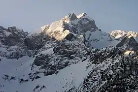 Vue du versant nord du Jezerska Kočna depuis Jenkova planina.