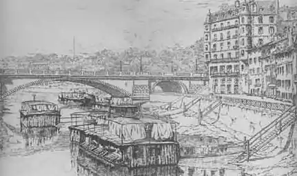 Quai du Seujet, bateaux-lavoirs, 1903