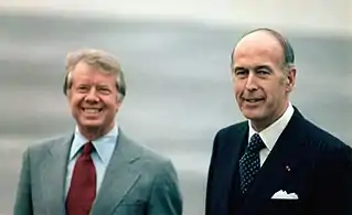 Rencontre avec le président américain, Jimmy Carter, en janvier 1978.