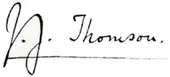 signature de Joseph John Thomson