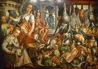 La Cuisine avec la maison de Marthe et Marie, 1566Joachim Bueckelaer