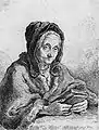 Vieille femme avec un livre, ca. 1752