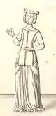 Jeanne, duchesse de Bretagne. Dessin de la fin du XVIIe siècle ou du début du XVIIIe siècle.