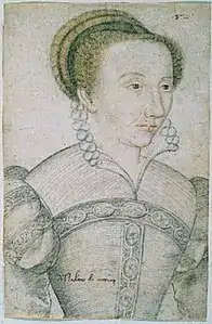 François Clouet, Jeanne de Savoie-Nemours, comtesse de Vaudémont (1555-1568).