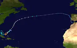 Trajectoire de Joaquin.