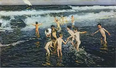 Bañar a los niños (1908), Oviedo, Musée des Beaux-Arts des Asturies (es).