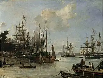 Vue du Port de Rotterdam, 1856Musée Thyssen-Bornemisza, Madrid.