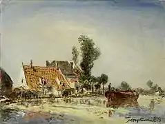 Maisons au bord d'un canal près de CrooswijkJohan Barthold Jongkind, 1874Rijksmuseum, Amsterdam