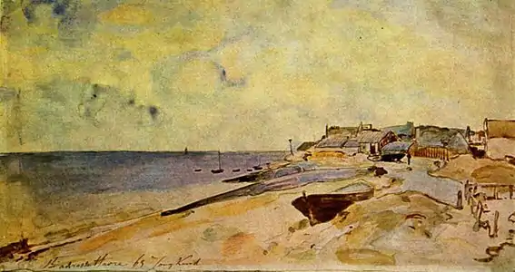 La Plage de Sainte-Adresse, 1863, aquarelleMusée du Louvre