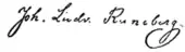 signature de Johan Ludvig Runeberg