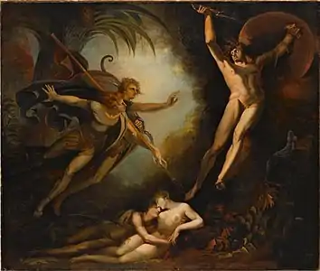 Satan touché par la lance d'Ithuriel, (1779)Staatsgalerie, Stuttgart.