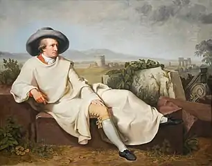 Johann Heinrich Wilhelm Tischbein, Goethe dans la campagne romaine, 1787.