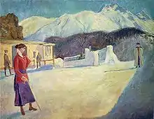 Départ de la piste de bobsleigh de Saint-Moritz (1905)