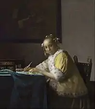 Johannes Vermeer, Jeune femme écrivant une lettre,  1665-1666