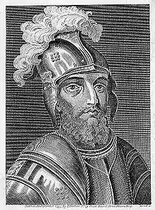 portrait en noir et blanc d'un homme en armure