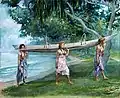 Girls Carrying a Canoe, Vaiala in Samoa, 1891