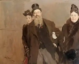 John-Lewis Brown avec sa femme et sa fille (1890), Lisbonne, musée Calouste-Gulbenkian.