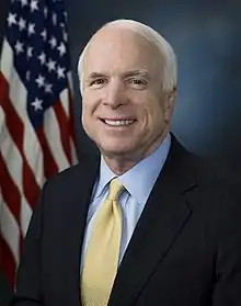 John McCain, sénateur de l'Arizona, candidat à la présidence.