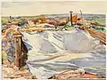 John Singer Sargent, A Tarpaulin over a Dug-out, Ransart, aquarelle, Imperial War Museum, Londres, 1918.