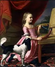 John Singleton Copley, Young Lady with a Bird and Dog (1767)