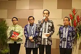 Conférence de presse de Joko Widodo, président de l'Indonésie.