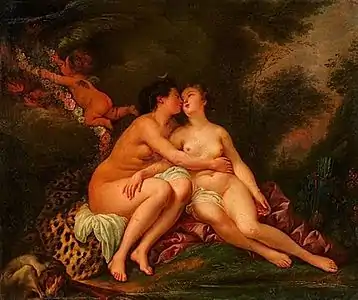 Jupiter sous la forme de Diane séduit Callisto, Salon de 1771
