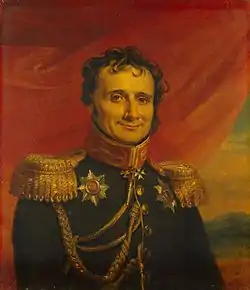 Portrait peint d'un homme en uniforme