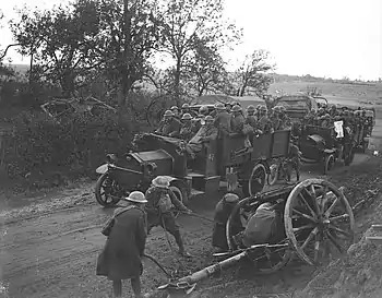 L'armée britrannique à Joncourt en octobre 1918.