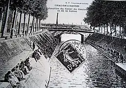 La jonction du canal à la Saône