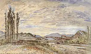 Les ponts de Claix, par Johan Jongkind, 1883.