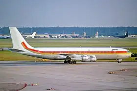 JY-AEE, l'appareil impliqué, ici à l'aéroport de Francfort-sur-le-Main, le jour précédent l'accident