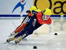 Jorien ter Mors patinant sur piste courte